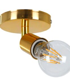 GloboStar® SARA 00845 Μοντέρνο Φωτιστικό Οροφής / Τοίχου Μονόφωτο 1xE27 Μεταλλικό Χρυσό Φ10 x Υ10.3cm