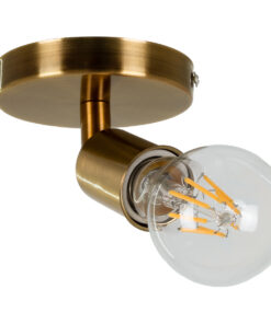 GloboStar® SARA 00846 Μοντέρνο Φωτιστικό Οροφής / Τοίχου Μονόφωτο 1xE27 Μεταλλικό Μπρονζέ Χρυσό Φ10 x Υ10.3cm