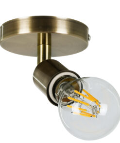 GloboStar® SARA 00847 Μοντέρνο Φωτιστικό Οροφής / Τοίχου Μονόφωτο 1xE27 Μεταλλικό Μπρούτζινο Φ10 x Υ10.3cm