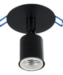 GloboStar® SARA 00849 Μοντέρνο Χωνευτό Φωτιστικό Οροφής / Τοίχου Μονόφωτο 1xE27 Μεταλλικό Μαύρο Φ8 x Υ8.5cm