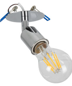 GloboStar® SARA 00850 Μοντέρνο Χωνευτό Φωτιστικό Οροφής / Τοίχου Μονόφωτο 1xE27 Μεταλλικό Ασημί Νίκελ Φ8 x Υ8.5cm