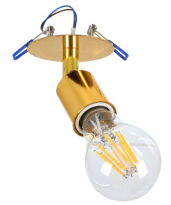 GloboStar® SARA 00851 Μοντέρνο Χωνευτό Φωτιστικό Οροφής / Τοίχου Μονόφωτο 1xE27 Μεταλλικό Χρυσό Φ8 x Υ8.5cm