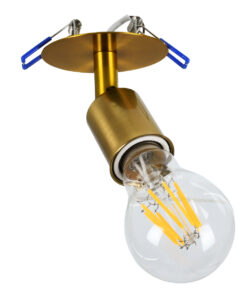 GloboStar® SARA 00852 Μοντέρνο Χωνευτό Φωτιστικό Οροφής / Τοίχου Μονόφωτο 1xE27 Μεταλλικό Μπρονζέ Χρυσό Φ8 x Υ8.5cm