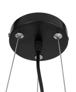 GloboStar® TOKEN 00855 Μοντέρνο Industrial Κρεμαστό Φωτιστικό Οροφής Τρίφωτο Μαύρο Μεταλλικό Πλέγμα Φ43 x Υ29cm