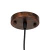 GloboStar® CAGE 00866 Vintage Industrial Κρεμαστό Φωτιστικό Οροφής Μονόφωτο 1 x E27 Καφέ Σκουριά Μεταλλικό Πλέγμα Φ15 x Y22cm