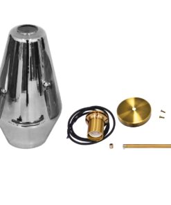 GloboStar® AMARIS 00874 Μοντέρνο Κρεμαστό Φωτιστικό Οροφής Μονόφωτο 1 x E27 Γυάλινο Φιμέ Νίκελ Φ17 x Υ30cm