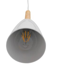 GloboStar® DILLON 00876 Μοντέρνο Κρεμαστό Φωτιστικό Οροφής Μονόφωτο 1 x E27 Λευκό Μεταλλικό Καμπάνα Φ11 x Υ36cm