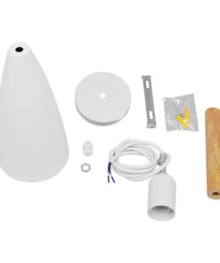 GloboStar® DILLON 00876 Μοντέρνο Κρεμαστό Φωτιστικό Οροφής Μονόφωτο 1 x E27 Λευκό Μεταλλικό Καμπάνα Φ11 x Υ36cm