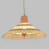 GloboStar® VENTALIA 00897 Vintage Κρεμαστό Φωτιστικό Οροφής Μονόφωτο 1 x E27 Μπεζ Ξύλινο Bamboo Φ40 x Y22cm