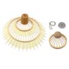 GloboStar® VENTALIA 00897 Vintage Κρεμαστό Φωτιστικό Οροφής Μονόφωτο 1 x E27 Μπεζ Ξύλινο Bamboo Φ40 x Y22cm