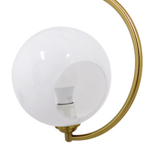 GloboStar® ISLA 00898 Μοντέρνο Κρεμαστό Φωτιστικό Οροφής Μονόφωτο Λευκό Glossy με Χρυσό Βραχίονα Μεταλλικό Φ20 x Y33cm