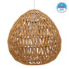 GloboStar® JIMMY 00911 Vintage Κρεμαστό Φωτιστικό Οροφής Μονόφωτο 1 x E27 Πλέγμα με Ανοιχτό Καφέ Σχοινί Φ36 x Y30cm
