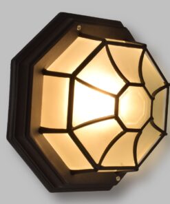 GloboStar® RUBY 00912 Vintage Μεταλλικό Φωτιστικό Πλαφονιέρα Οροφής – Απλίκα Τοίχου από Αλουμίνιο με Ντουί E27 Μονόφωτο Μαύρο με Γαλακτερό Γυαλί Μ27 x Π27 x Υ12cm