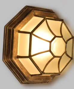 GloboStar® RUBY 00913 Vintage Μεταλλικό Φωτιστικό Πλαφονιέρα Οροφής – Απλίκα Τοίχου από Αλουμίνιο με Ντουί E27 Μονόφωτο Χάλκινο Σκουριά με Γαλακτερό Γυαλί Μ27 x Π27 x Υ12cm