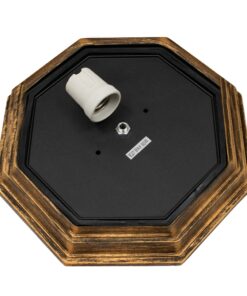 GloboStar® RUBY 00913 Vintage Μεταλλικό Φωτιστικό Πλαφονιέρα Οροφής – Απλίκα Τοίχου από Αλουμίνιο με Ντουί E27 Μονόφωτο Χάλκινο Σκουριά με Γαλακτερό Γυαλί Μ27 x Π27 x Υ12cm