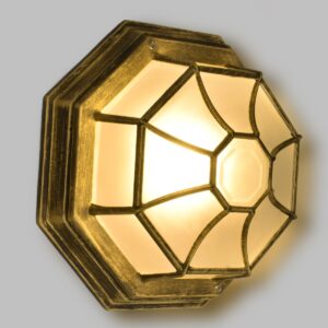 GloboStar® RUBY 00914 Vintage Μεταλλικό Φωτιστικό Πλαφονιέρα Οροφής – Απλίκα Τοίχου από Αλουμίνιο με Ντουί E27 Μονόφωτο Μπρούτζινο Σκουριά με Γαλακτερό Γυαλί Μ27 x Π27 x Υ12cm