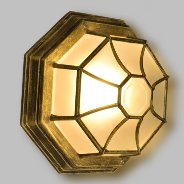 GloboStar® RUBY 00914 Vintage Μεταλλικό Φωτιστικό Πλαφονιέρα Οροφής – Απλίκα Τοίχου από Αλουμίνιο με Ντουί E27 Μονόφωτο Μπρούτζινο Σκουριά με Γαλακτερό Γυαλί Μ27 x Π27 x Υ12cm