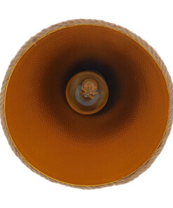 GloboStar® SHANGHAI ROPE 00918 Μοντέρνο Κρεμαστό Φωτιστικό Οροφής Μονόφωτο 1 x E27 με Μπεζ Σχοινί Καμπάνα Φ20 x Υ39cm