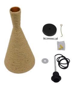 GloboStar® SHANGHAI ROPE 00918 Μοντέρνο Κρεμαστό Φωτιστικό Οροφής Μονόφωτο 1 x E27 με Μπεζ Σχοινί Καμπάνα Φ20 x Υ39cm