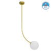 GloboStar® DRIZZLE 00921 Μοντέρνο Φωτιστικό Οροφής Μονόφωτο Χρυσό 100cm με Λευκό Ματ Γυαλί Φ15 x Y100cm