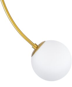 GloboStar® DRIZZLE 00921 Μοντέρνο Φωτιστικό Οροφής Μονόφωτο Χρυσό 100cm με Λευκό Ματ Γυαλί Φ15 x Y100cm