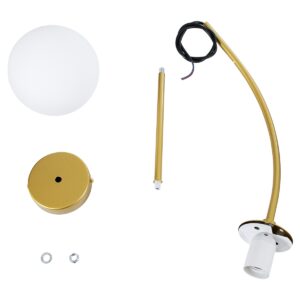 GloboStar® DRIZZLE 00921 Μοντέρνο Φωτιστικό Οροφής Μονόφωτο Χρυσό 100cm με Λευκό Ματ Γυαλί Φ15 x Y100cm