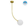 GloboStar® DRIZZLE 00922 Μοντέρνο Φωτιστικό Οροφής Μονόφωτο Χρυσό 70cm με Λευκό Ματ Γυαλί Φ15 x Y70cm