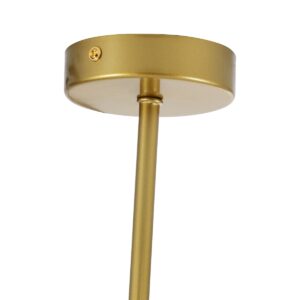 GloboStar® DRIZZLE 00922 Μοντέρνο Φωτιστικό Οροφής Μονόφωτο Χρυσό 70cm με Λευκό Ματ Γυαλί Φ15 x Y70cm