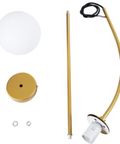 GloboStar® DRIZZLE 00922 Μοντέρνο Φωτιστικό Οροφής Μονόφωτο Χρυσό 70cm με Λευκό Ματ Γυαλί Φ15 x Y70cm