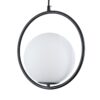 GloboStar® MADRID 00931 Μοντέρνο Κρεμαστό Φωτιστικό Οροφής Μονόφωτο 1 x E27 Μαύρο Μεταλλικό Γυάλινο Μπάλα Μ30 x Π20 x Υ30cm