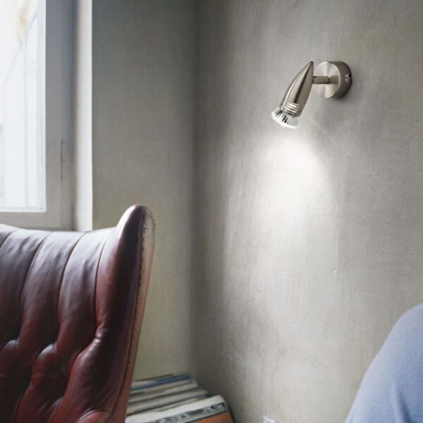IDEAL LUX Επιτοίχιο Φωτιστικό ALFA 1xGU10 Νίκελ Χρώματος – 009377