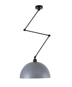 GloboStar® LOTUS 00937 Μοντέρνο Φωτιστικό Οροφής Μονόφωτο Γκρι Ματ Μεταλλικό Καμπάνα Φ30 x Y21cm