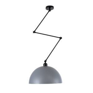 GloboStar® LOTUS 00937 Μοντέρνο Φωτιστικό Οροφής Μονόφωτο Γκρι Ματ Μεταλλικό Καμπάνα Φ30 x Y21cm