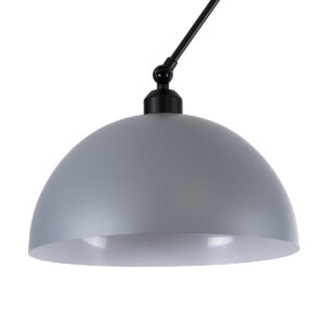 GloboStar® LOTUS 00937 Μοντέρνο Φωτιστικό Οροφής Μονόφωτο Γκρι Ματ Μεταλλικό Καμπάνα Φ30 x Y21cm