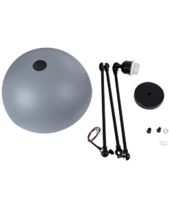 GloboStar® LOTUS 00937 Μοντέρνο Φωτιστικό Οροφής Μονόφωτο Γκρι Ματ Μεταλλικό Καμπάνα Φ30 x Y21cm