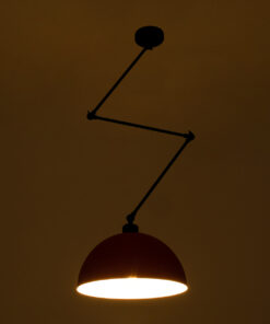 GloboStar® LOTUS RED 00938 Μοντέρνο Φωτιστικό Οροφής Μονόφωτο Κόκκινο Ματ Μεταλλικό Καμπάνα Φ30 x Y21cm