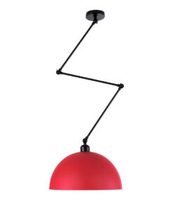 GloboStar® LOTUS RED 00938 Μοντέρνο Φωτιστικό Οροφής Μονόφωτο Κόκκινο Ματ Μεταλλικό Καμπάνα Φ30 x Y21cm