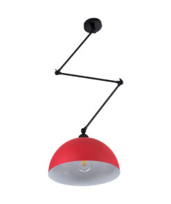 GloboStar® LOTUS RED 00938 Μοντέρνο Φωτιστικό Οροφής Μονόφωτο Κόκκινο Ματ Μεταλλικό Καμπάνα Φ30 x Y21cm