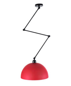 GloboStar® LOTUS RED 00938 Μοντέρνο Φωτιστικό Οροφής Μονόφωτο Κόκκινο Ματ Μεταλλικό Καμπάνα Φ30 x Y21cm