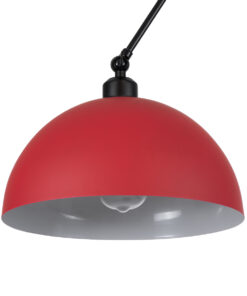 GloboStar® LOTUS RED 00938 Μοντέρνο Φωτιστικό Οροφής Μονόφωτο Κόκκινο Ματ Μεταλλικό Καμπάνα Φ30 x Y21cm