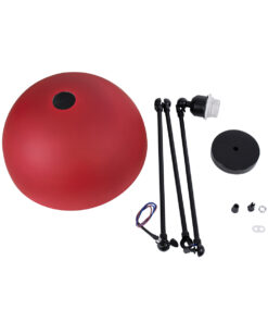 GloboStar® LOTUS RED 00938 Μοντέρνο Φωτιστικό Οροφής Μονόφωτο Κόκκινο Ματ Μεταλλικό Καμπάνα Φ30 x Y21cm