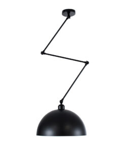 GloboStar® LOTUS 00939 Μοντέρνο Φωτιστικό Οροφής Μονόφωτο Μαύρο Ματ Μεταλλικό Καμπάνα Φ30 x Y21cm