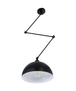 GloboStar® LOTUS 00939 Μοντέρνο Φωτιστικό Οροφής Μονόφωτο Μαύρο Ματ Μεταλλικό Καμπάνα Φ30 x Y21cm