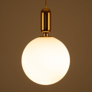 GloboStar® MAVERICK 00940 Μοντέρνο Κρεμαστό Φωτιστικό Οροφής Μονόφωτο 1 x E27 Χρυσό Μεταλλικό Γυάλινο Μπάλα Φ30 x Υ48cm