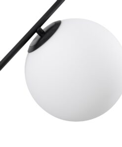 GloboStar® MONROE 00952 Μοντέρνο Κρεμαστό Φωτιστικό Οροφής Τρίφωτο 3 x E27 Μαύρο – Λευκό Μεταλλικό Μπάλα Φ60 x Υ50cm