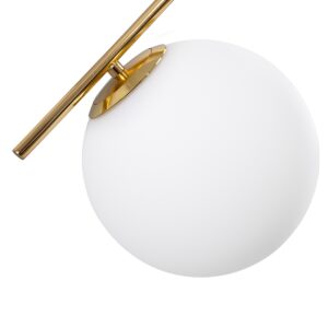 GloboStar® MONROE 00953 Μοντέρνο Κρεμαστό Φωτιστικό Οροφής Τρίφωτο 3 x E27 Χρυσό – Λευκό Μεταλλικό Μπάλα Φ60 x Υ50cm