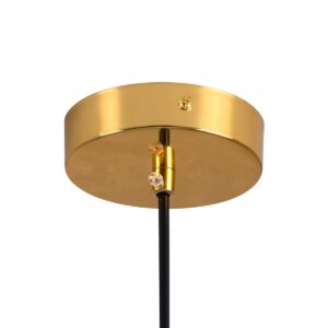 GloboStar® MONROE 00956 Μοντέρνο Κρεμαστό Φωτιστικό Οροφής Μονόφωτο 1 x E27 Χρυσό – Λευκό Μεταλλικό Μπάλα Φ30 x Υ75cm