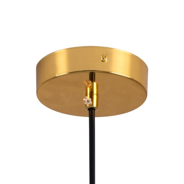 GloboStar® MONROE 00956 Μοντέρνο Κρεμαστό Φωτιστικό Οροφής Μονόφωτο 1 x E27 Χρυσό – Λευκό Μεταλλικό Μπάλα Φ30 x Υ75cm