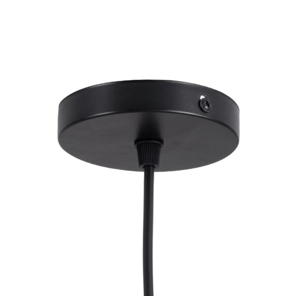 GloboStar® MONROE 00957 Μοντέρνο Κρεμαστό Φωτιστικό Οροφής Μονόφωτο 1 x E27 Μαύρο – Λευκό Μεταλλικό Μπάλα Φ30 x Υ75cm