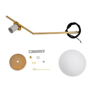 GloboStar® MONROE 00958 Μοντέρνο Κρεμαστό Φωτιστικό Οροφής Μονόφωτο 1 x E27 Χρυσό – Λευκό Μεταλλικό Μπάλα Φ15 x Υ49cm